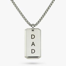 Revere Men's Stainless Steel Rectangular DAD Dog Tag Pendant