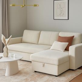 Aspire Nexis Right Hand Chaise Storage Sofa Bed - Natural