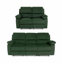 Argos Home Toby Velvet 2 & 3Seater Recliner Sofa - Green