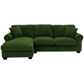 Args Home Taylor Fabric Left Hand Chaise Corner Sofa - Green
