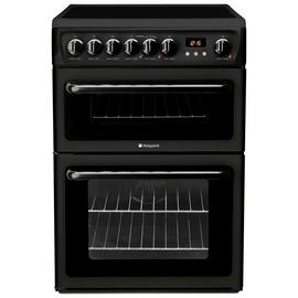 Hotpoint HAE60K 60cm Double Oven Electric Cooker - Black