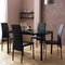 Argos Home Lido Glass Extending Table & 4 Black Chairs