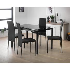 Argos Home Lido Glass Extending Dining Table & 4 Chairs
