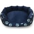 Paw Print Oval Navy Pet Bed - Medium