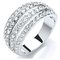 Buckley Silver Colour Pave Crystal Strands Ring - Medium