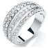Buckley Silver Colour Pave Crystal Strands Ring - Medium