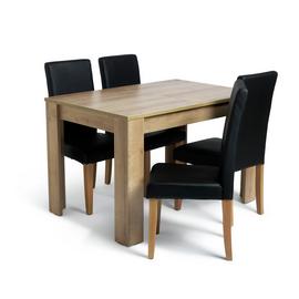 Argos Home Miami Oak Effect Extending Table & 4 Chairs