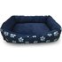 Paw Print Square Navy Pet Bed - Large