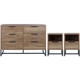Habitat Nomad 2 Bedsides & 3+3 Drawer Set - Oak Effect