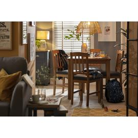 Argos Home Ashwell Extend Oak Dining table & 4  Brown Chairs