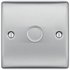 BG Single 2 Way Dimmer SwitchBrushed Stainless Steel