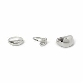 Freedom Silver Smooth Pack of 3 Fashion Rings