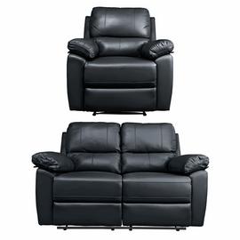 Argos Home Toby Chair & 2 Seater Recliner Sofa - Black