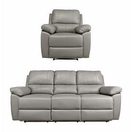 Argos Home Toby Chair & 3 Seater Recliner Sofa - Grey