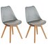 Hygena Charlie Pair of Plastic Chairs - Grey