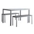 Argos Home Lido Glass Table with 2 Benches - Grey