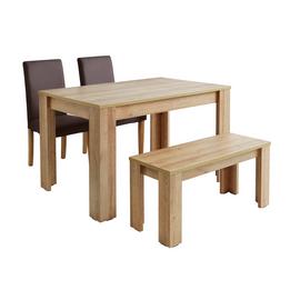 Argos Home Miami Oak Effect Dining Table, Bench & 2 Chairs