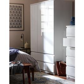 Habitat Jenson 3 Door 4 Drawer Gloss Wardrobe