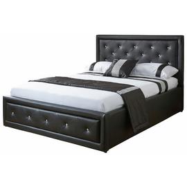 GFW Hollywood Ottoman Kingsize Bed Frame - Black