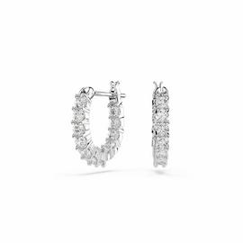 Swarovski Matrix Vittore White Crystal Stones Hoop Earrings