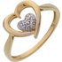 Revere 9ct Gold Plated 0.05ct tw Diamond Heart Ring 