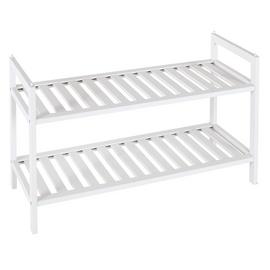 Habitat Kitt Bamboo 2 Shelf Shoe Rack - White