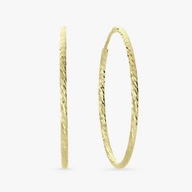 Revere Gold Plated Silver Diamond Cut Sleeper Hoop Earrings