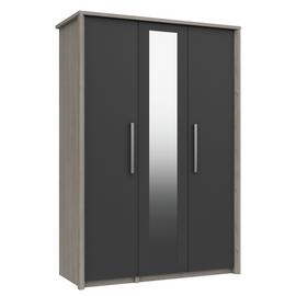 Grasmere 3 Door Mirror Wardrobe - Dark Grey