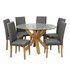 Argos Home Alden Glass Dining Table & 6 Charcoal Chairs