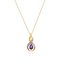 Revere 9ct Gold Amethyst & Diamond Pendant 18 Inch Necklace