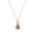 Revere 9ct Gold Amethyst & Diamond Pendant 18 Inch Necklace
