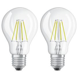Osram 4W Filament LED Classic Glass ES GLS Bulb - Twin Pack