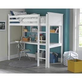 Argos Home Brooklyn White High Sleeper, Desk & Kids Mattress