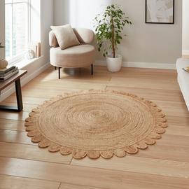 Think Rugs Savannah Round Natural Jute Flatweave Rug