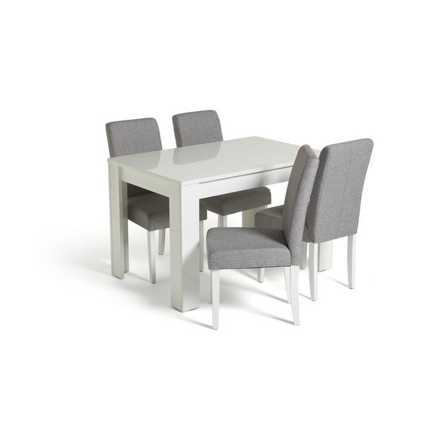 Argos white gloss store table and chairs