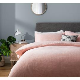 Argos Home Fleece Plain Blush Bedding Set - Kingsize