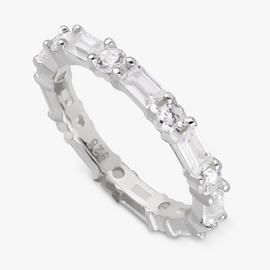 Revere Sterling Silver Baguette Eternity Band Ring