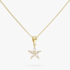 Revere 9ct Gold Plated Silver Marquise Star Pendant Necklace