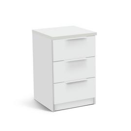 Argos Home Hallingford 3 Drawer Bedside Table - White Gloss
