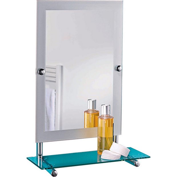 Buy Collection Rect Frosted Edge Wall Mirror & Glass Shelf Mirrors