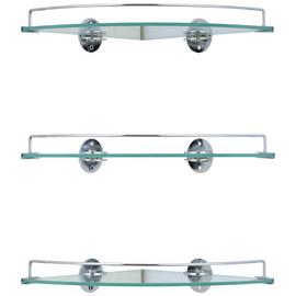 Argos Home Set of 3 Glass Corner Shelves