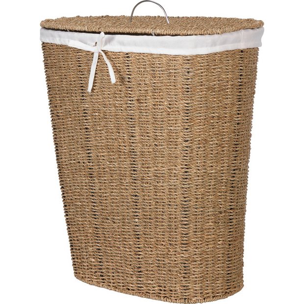 Buy HOME 75 Litre Seagrass Laundry Basket Natural Linen baskets and