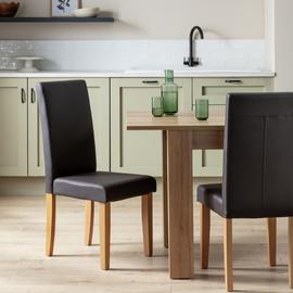 Argos Home Pair of Midback Dining Chairs - Chocolate
