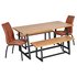 Argos Home Nomad Oak Effect Table, 2 Benches & 2 Milo Chairs