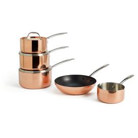Argos Home 5 Piece Stainless Steel Non-Stick Pan Set -Copper