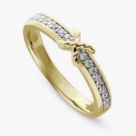 Revere Gold Plated Sterling Silver Twist Cross Ring