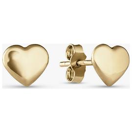 Revere 9ct Yellow Gold Heart Stud Earrings