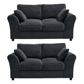 Argos Home Harry Fabric Pair of 2 Seater Sofa - Charcoal