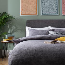 Argos Home Fleece Plain Bedding Set