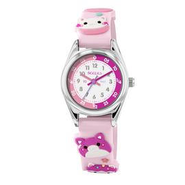 Tikkers Kids 3D Animal Pink Silicone Strap Watch